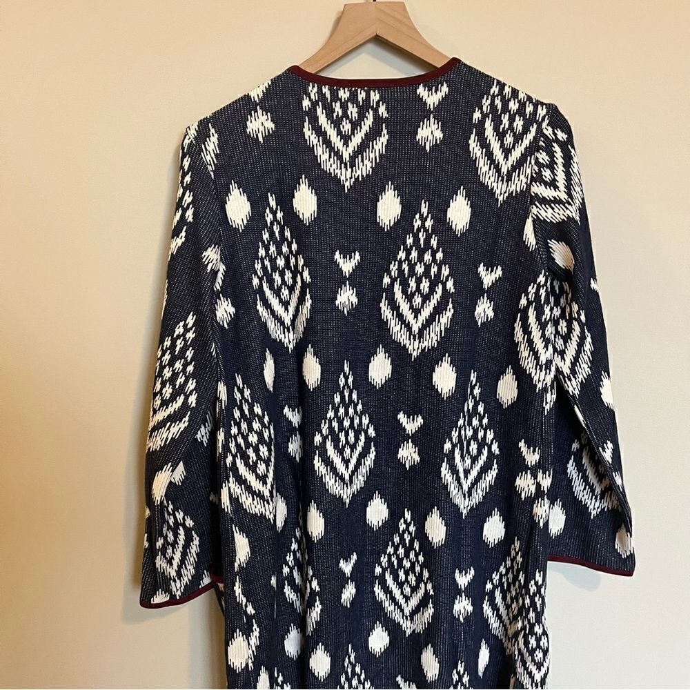 Antthony Womens Knee Length Jacquard Duster Cardigan - Picture 5 of 11